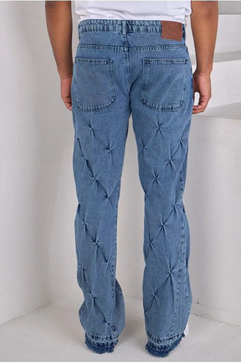 Blue jeans with a bow