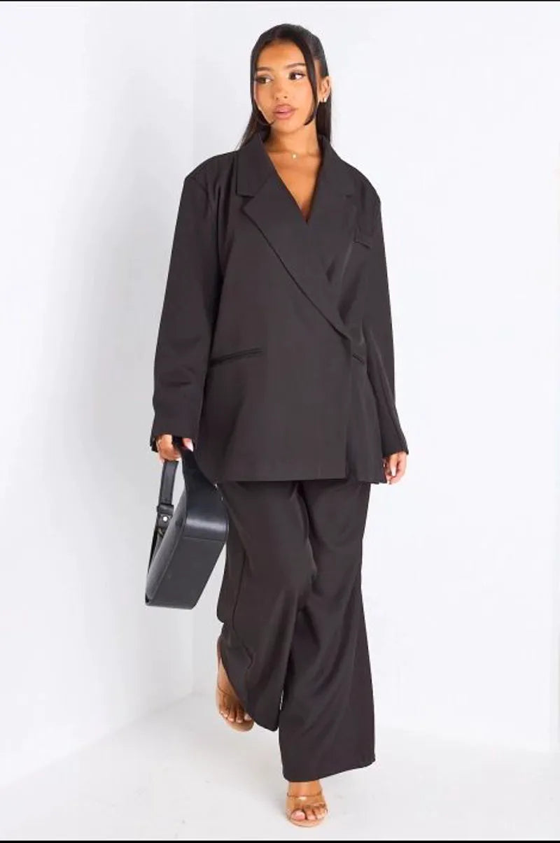 Ensemble 2 pièces : blazer + pantalon tailleur noir