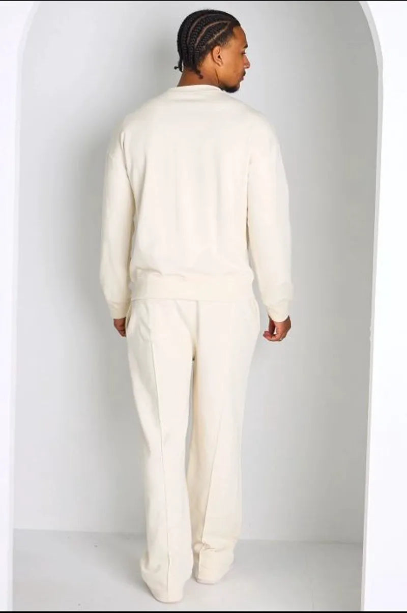 Ensemble 2 pièces : pull + jogging beige