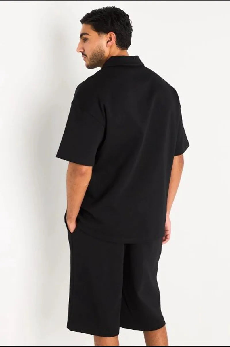 Ensemble noir haut col rabat + short