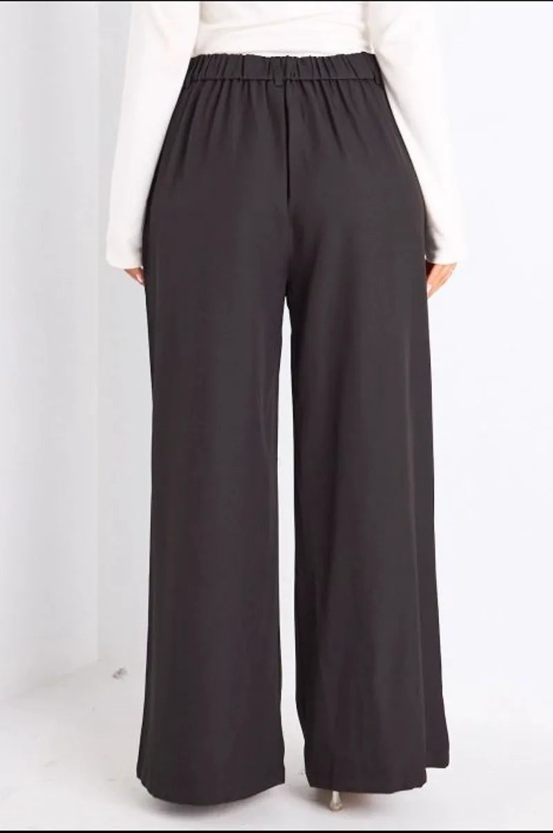 Pantalon à pince et coupe droite noir