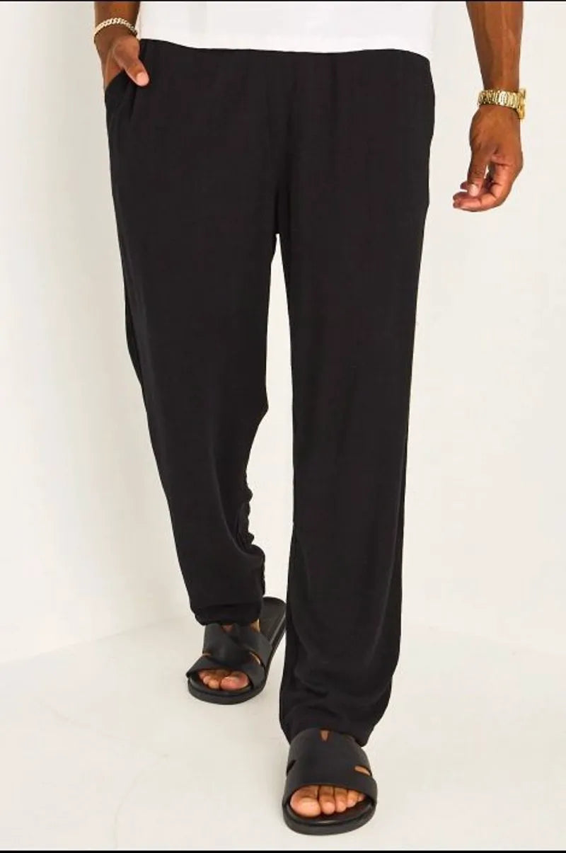 Pantalon en lin fluide noir