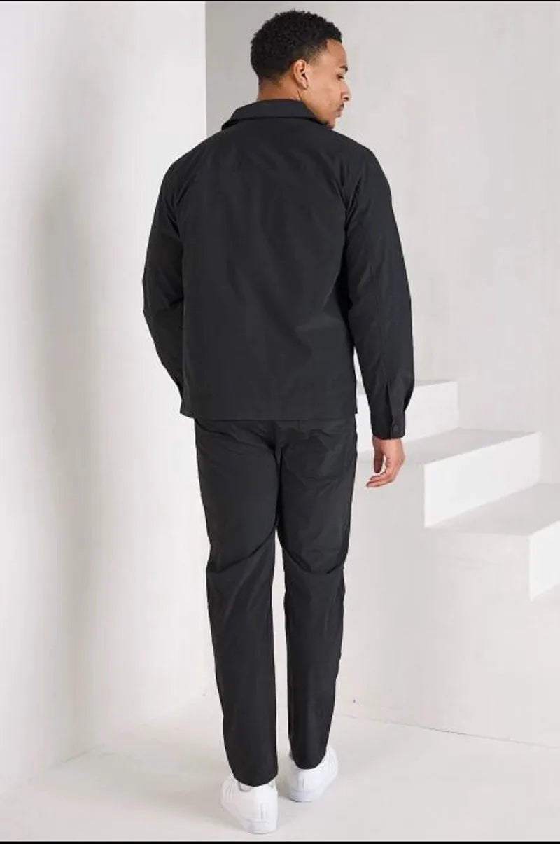Two-piece set: black shirt + trousers