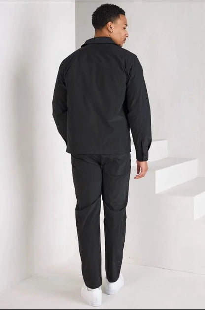 Two-piece set: black shirt + trousers