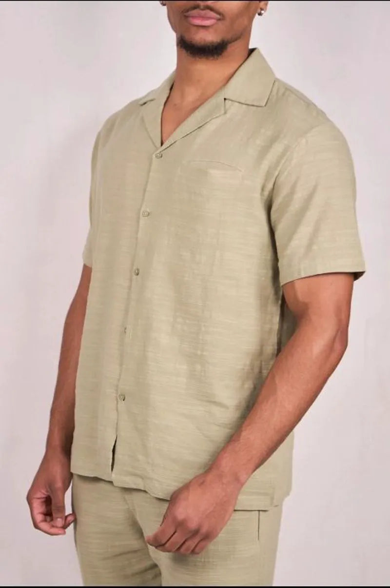 Two-piece set: green shirt + trousers