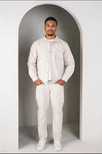Two-piece set: light beige shirt + trousers