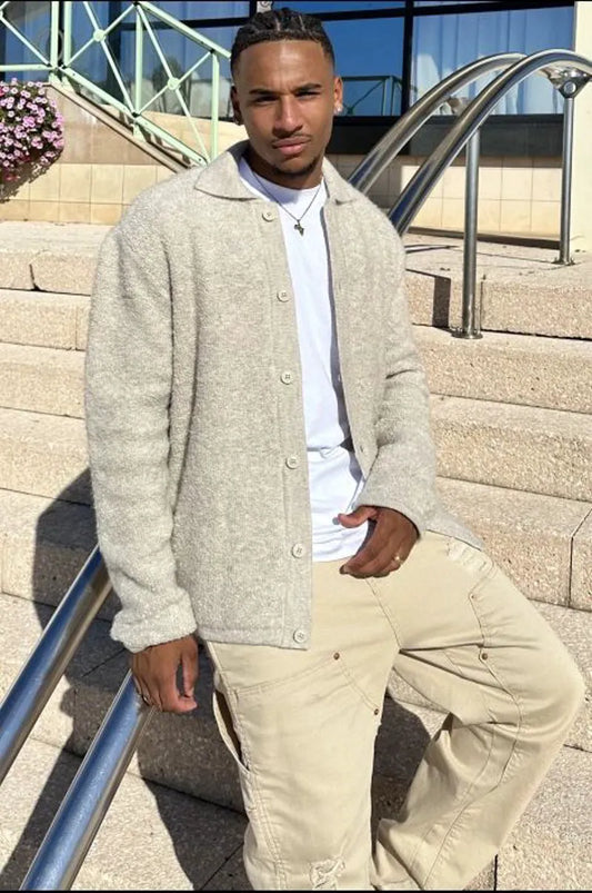 Beige wool vest