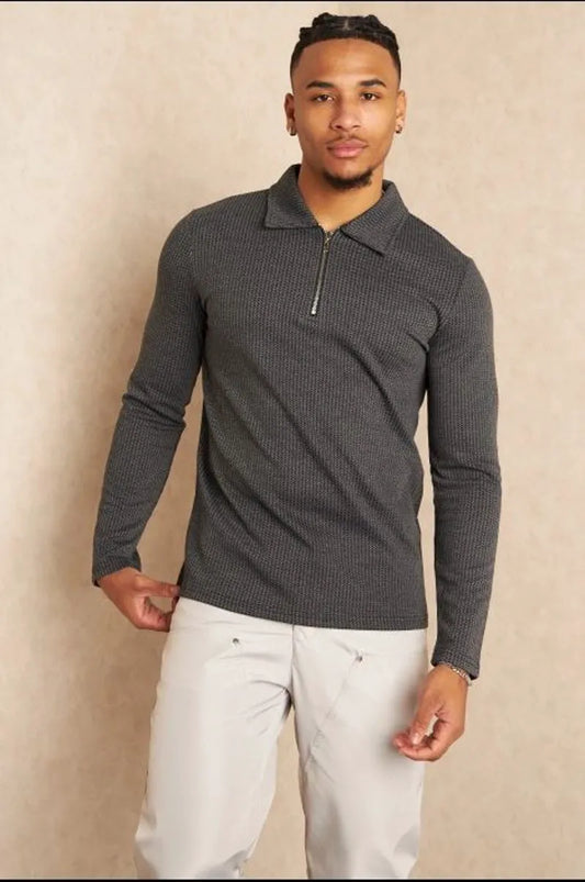 Black and gray chevron pattern sweater
