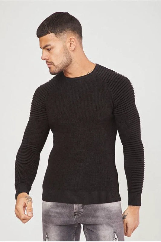 Black fine-knit sweater