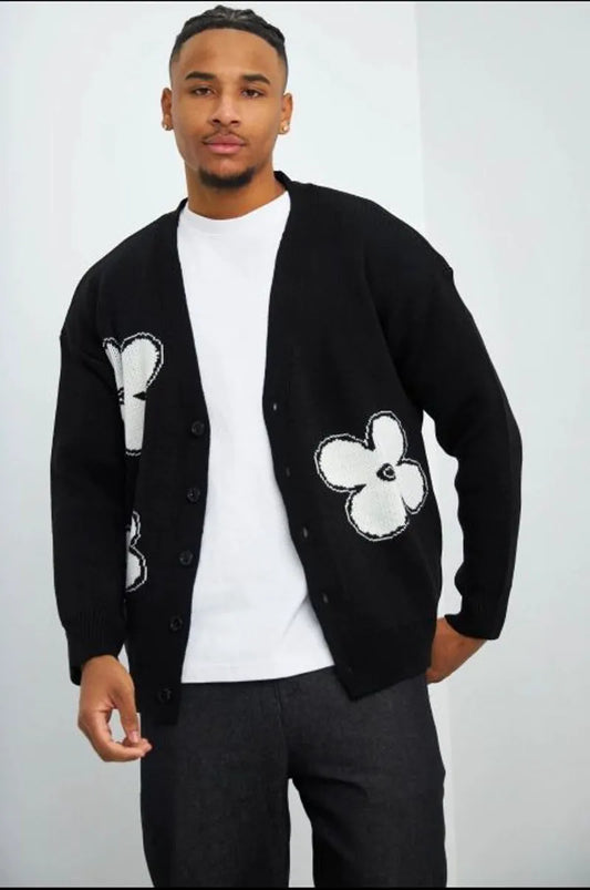 Black floral gilet