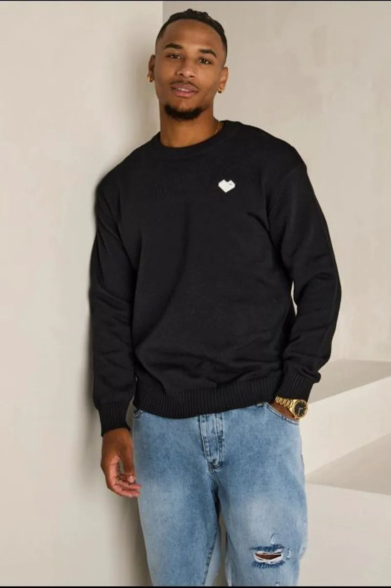 Black heart knit sweater
