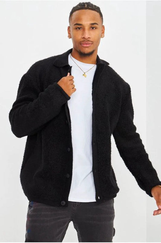 Black wool vest