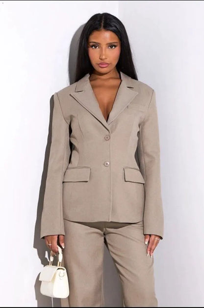 Premium taupe blazer