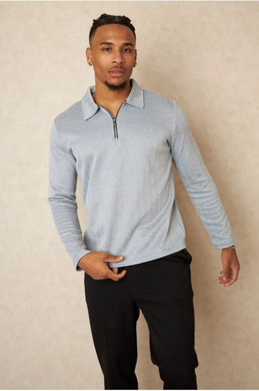 Blue chevron pattern sweater