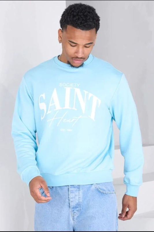 Printed blue sweatshirt
