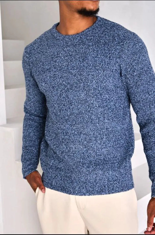 Dark heathered blue knit sweater