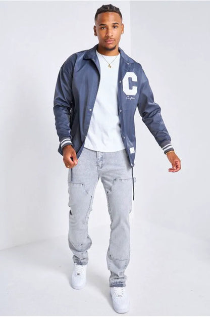 Dark gray embroidered "couture" jacket