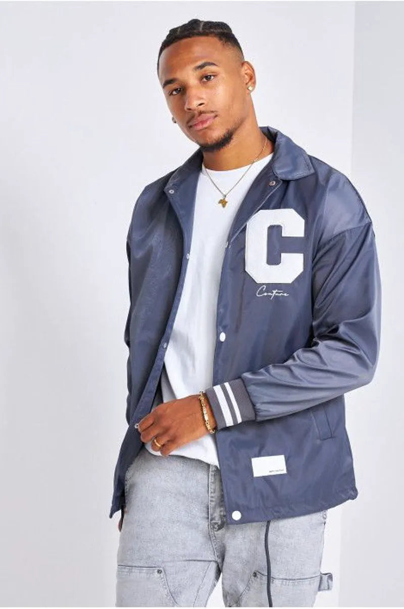 Dark gray embroidered "couture" jacket