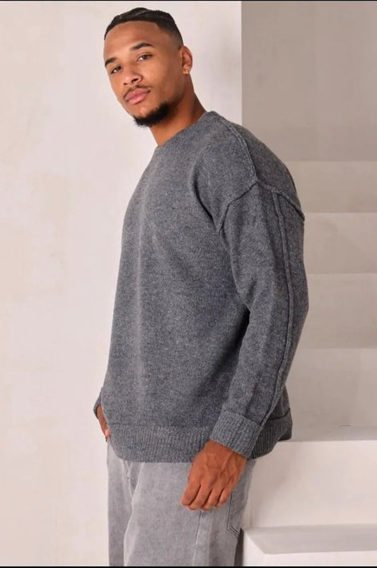 Dark gray knitted sweater