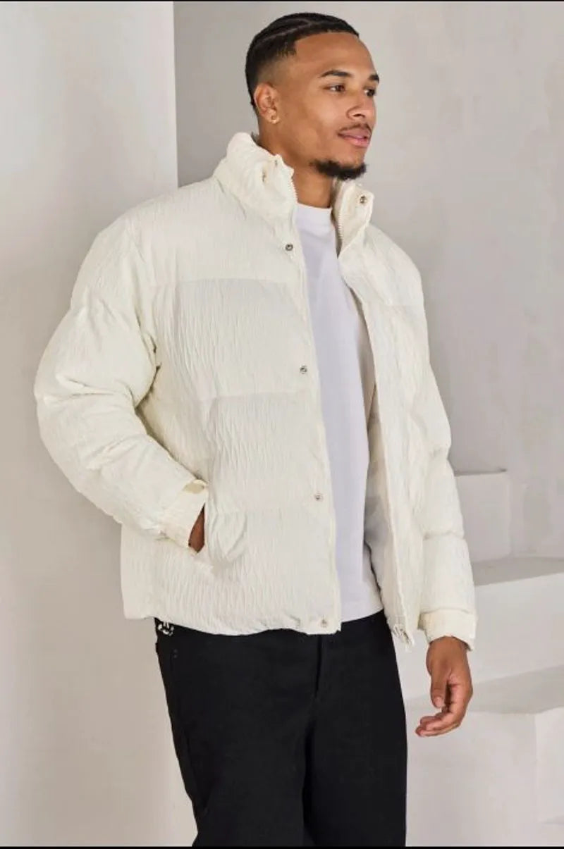 White quilted down jacket