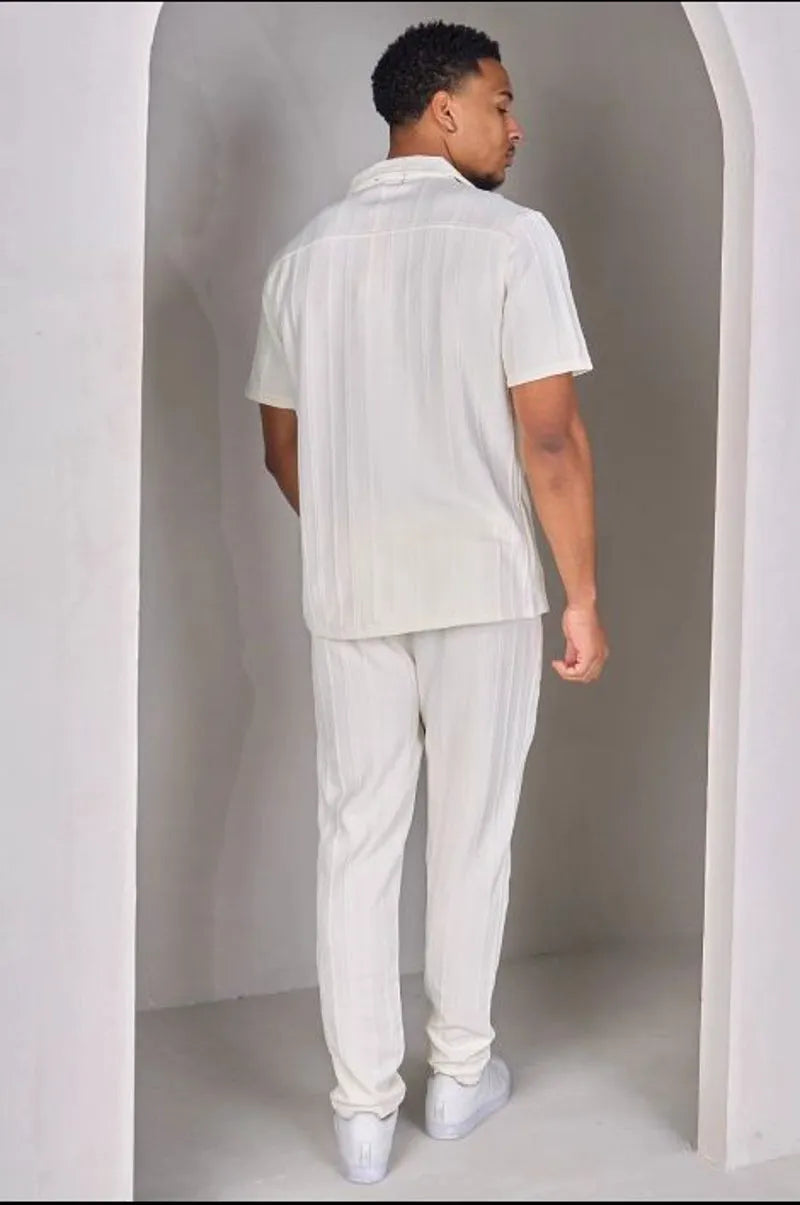Two-piece set: ecru shirt + joggers