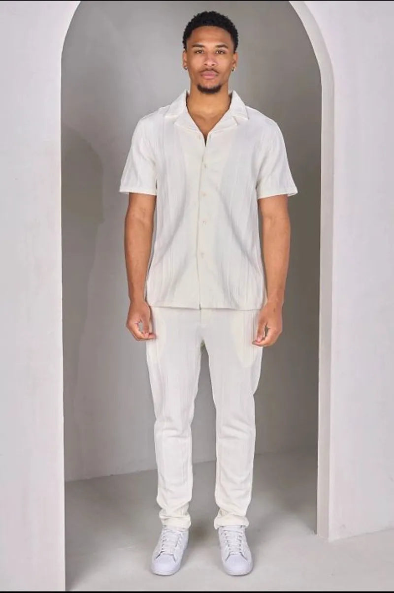 Two-piece set: ecru shirt + joggers