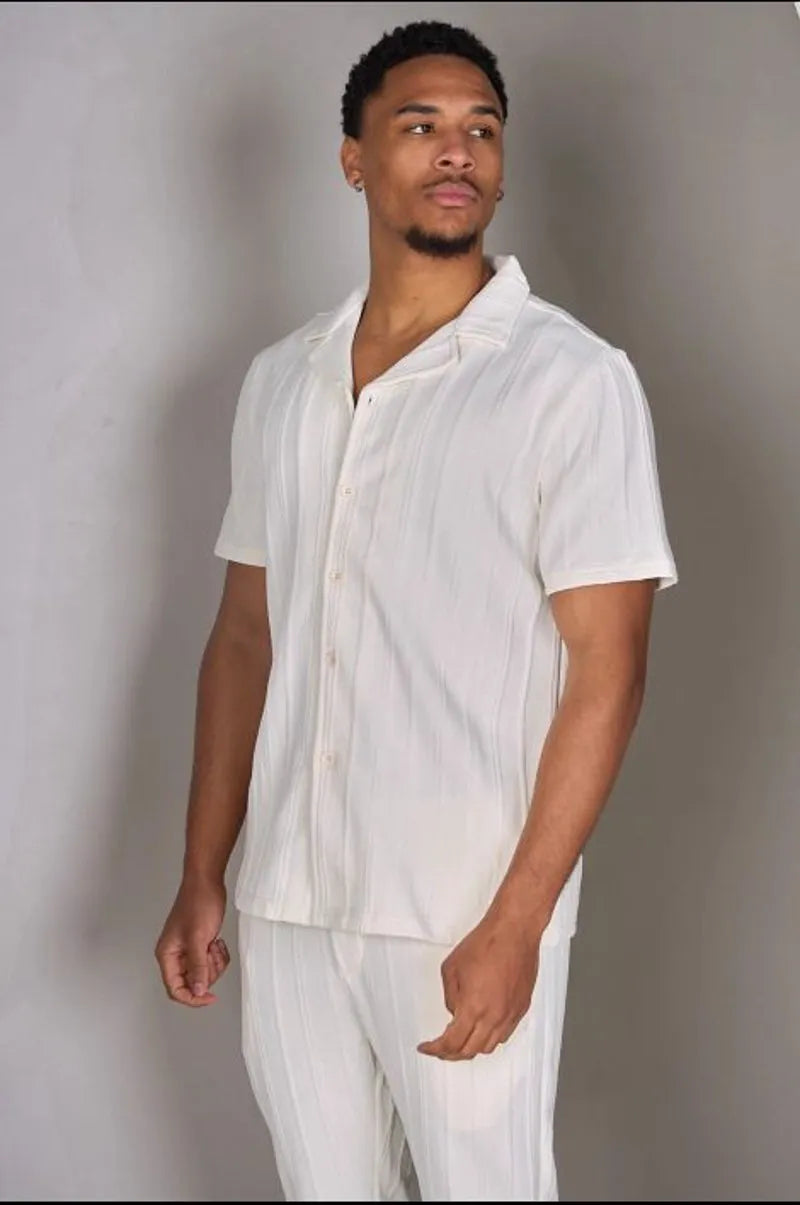Two-piece set: ecru shirt + joggers