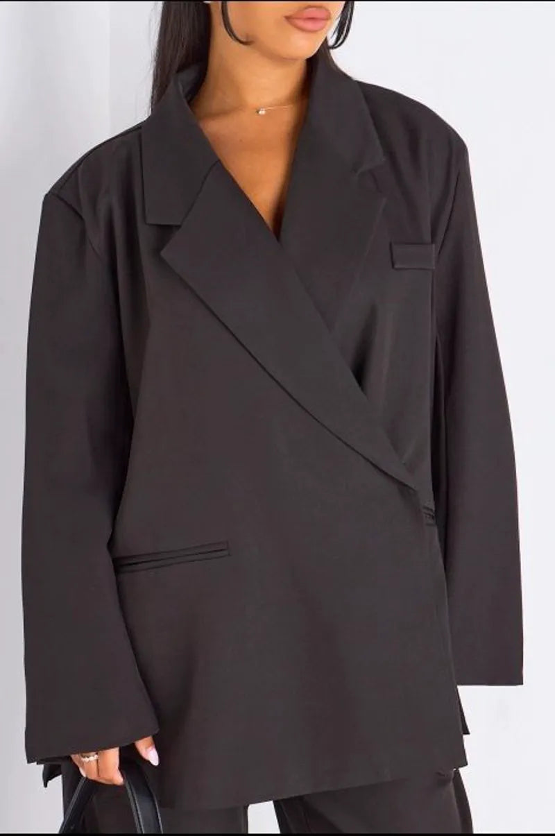 Ensemble 2 pièces : blazer + pantalon tailleur noir