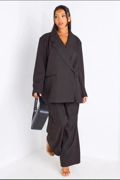 Ensemble 2 pièces : blazer + pantalon tailleur noir