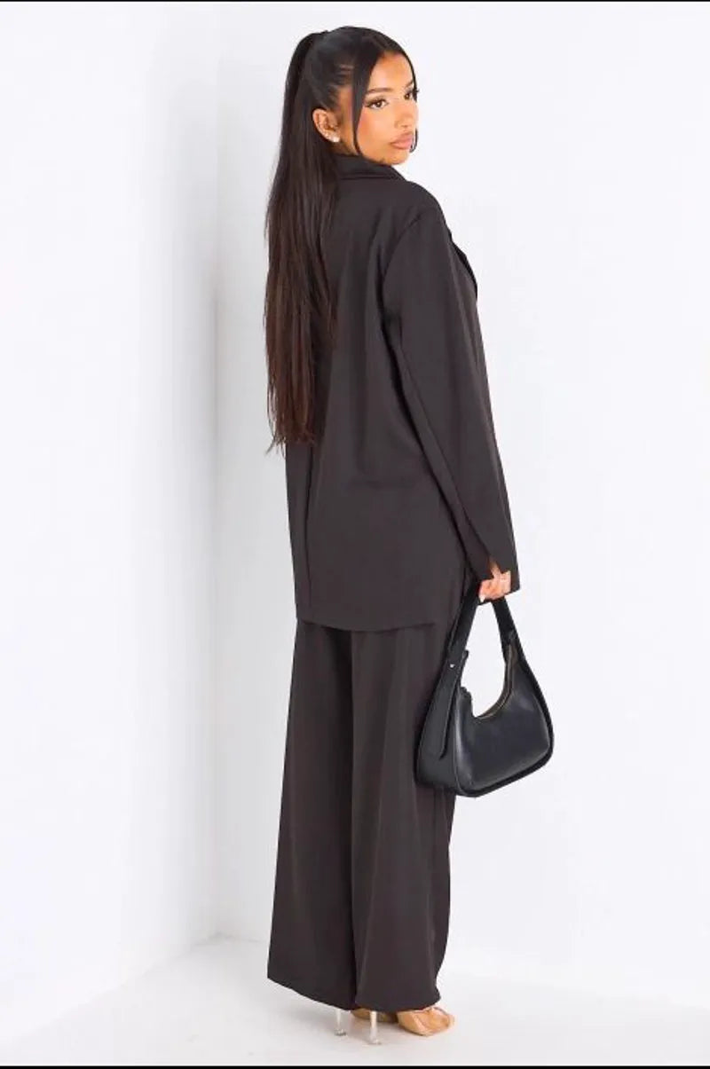 Ensemble 2 pièces : blazer + pantalon tailleur noir