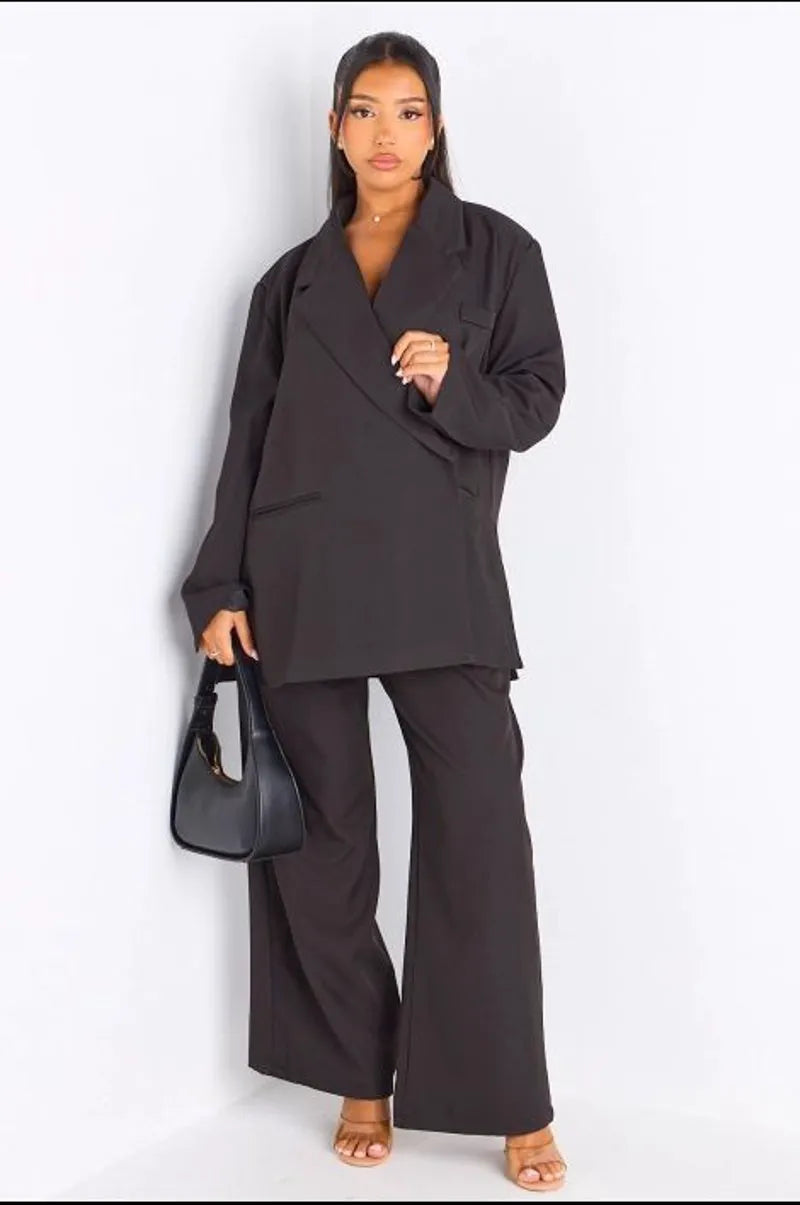 Ensemble 2 pièces : blazer + pantalon tailleur noir