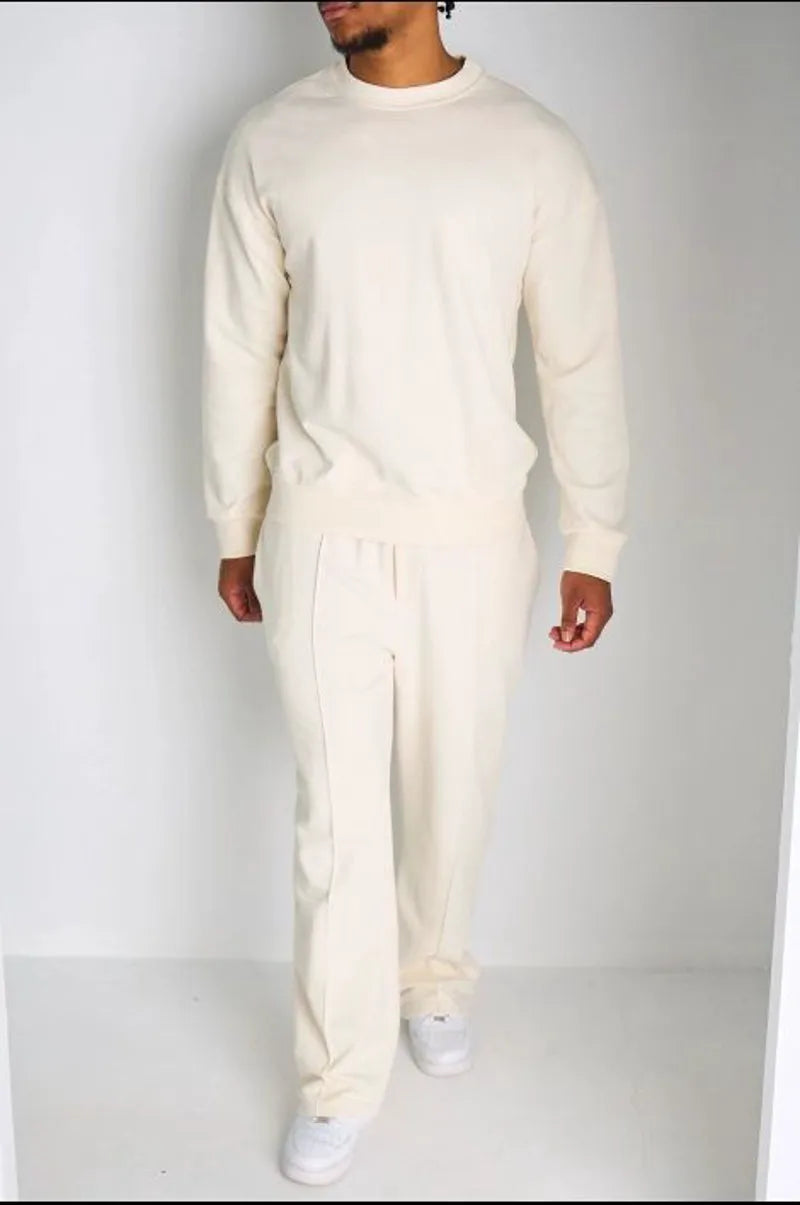 Ensemble 2 pièces : pull + jogging beige