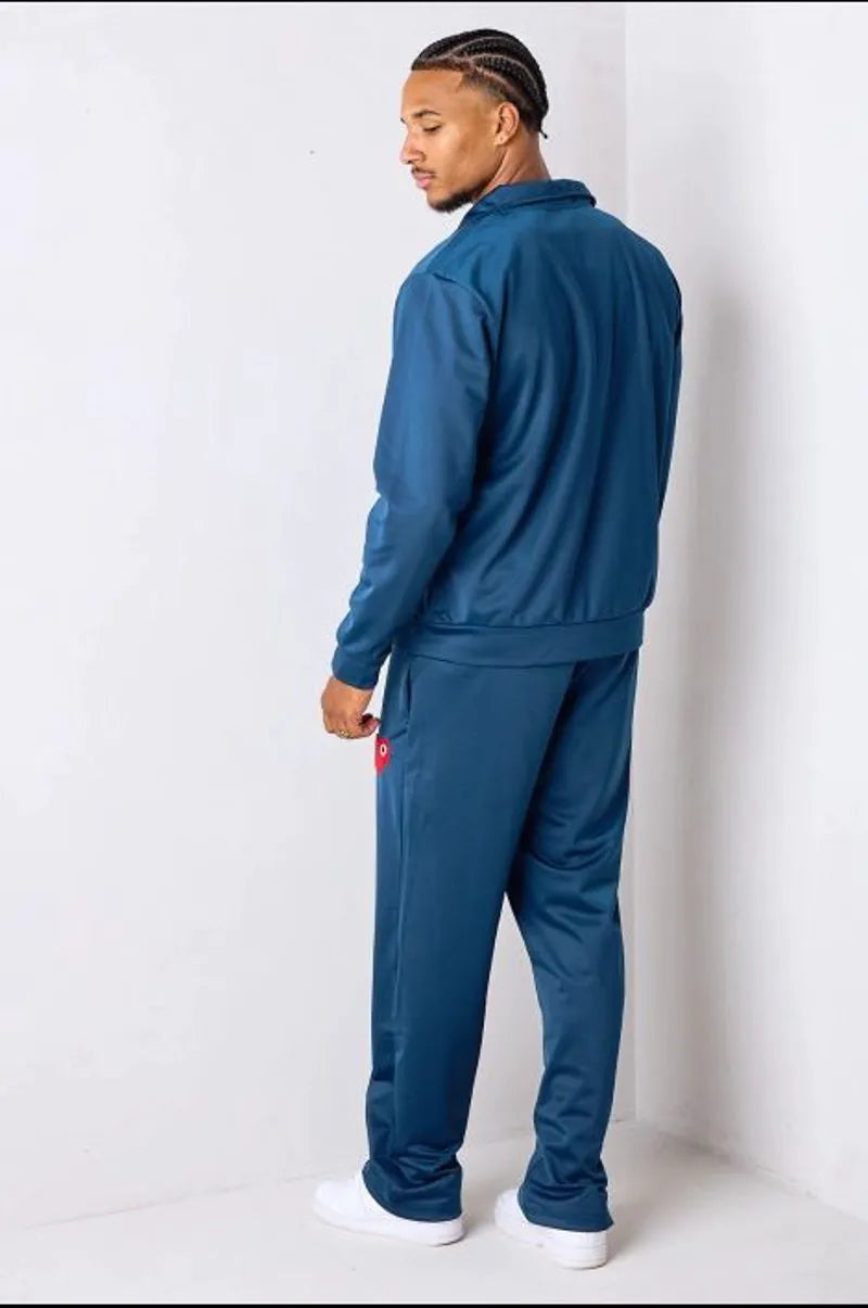 Navy blue two-piece sportswear set: jacket + pants