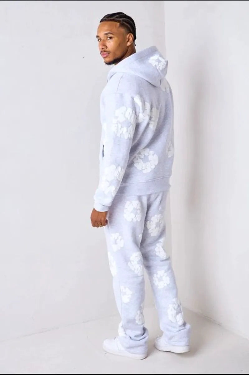 Two-piece gray sportswear set: jacket + joggers