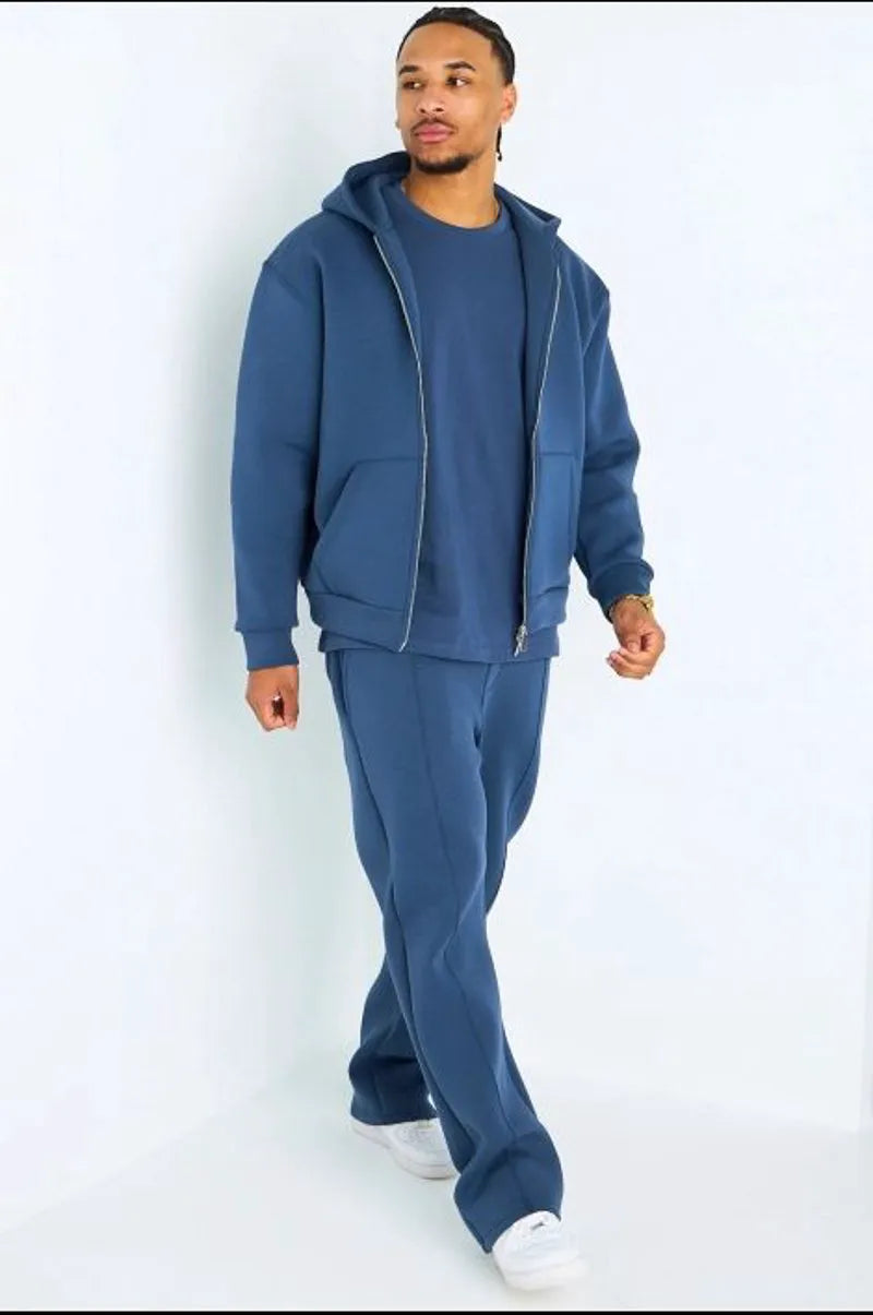 Ensemble 2 pièces : sweat zippé + jogging bleu