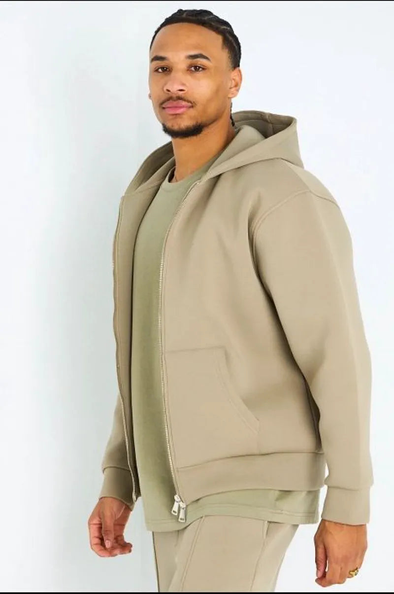 Ensemble 2 pièces : sweat zippé + jogging vert