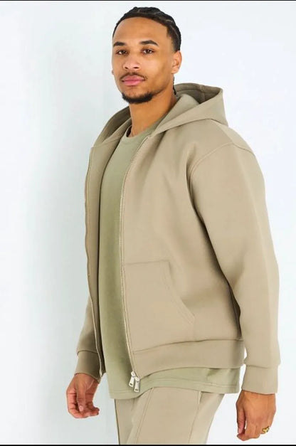 Ensemble 2 pièces : sweat zippé + jogging vert