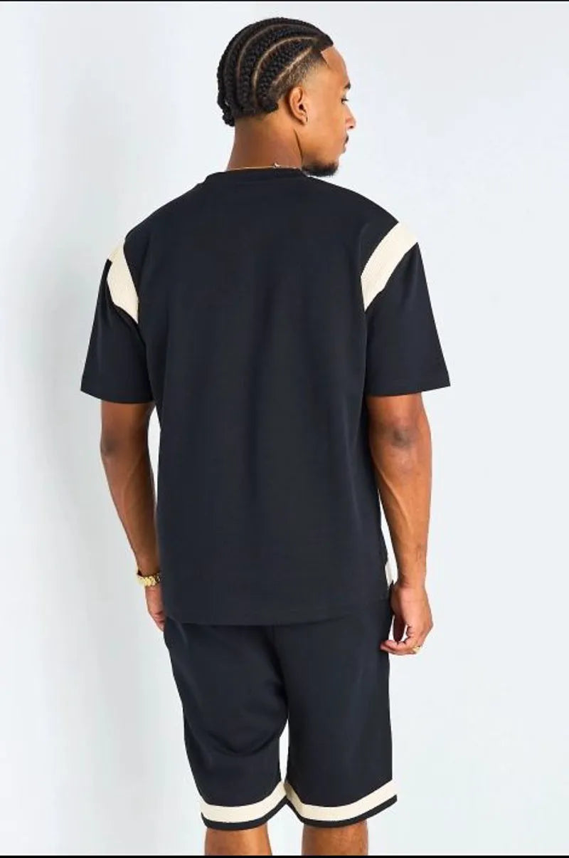 Ensemble 2 pièces : t-shirt + short à inscriptions "LOVE " noir