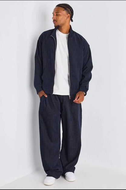 Ensemble 2 pièces : veste + jogging bleu marine chiné
