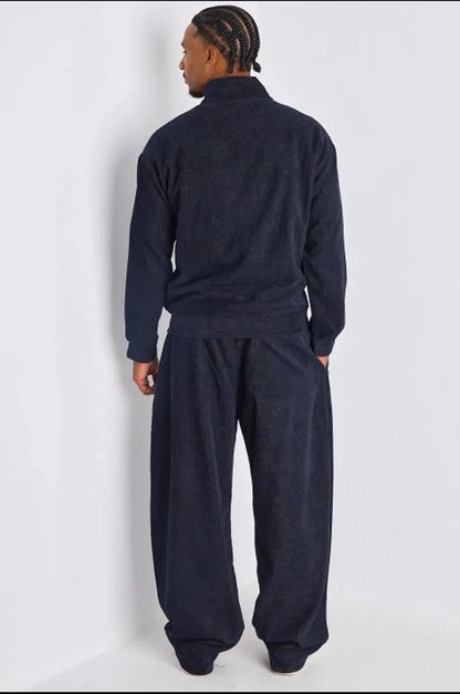 Ensemble 2 pièces : veste + jogging bleu marine chiné