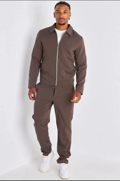 Ensemble 2 pièces : veste + jogging marron