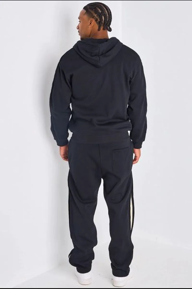Ensemble 2 pièces : Veste + jogging noir à bandes