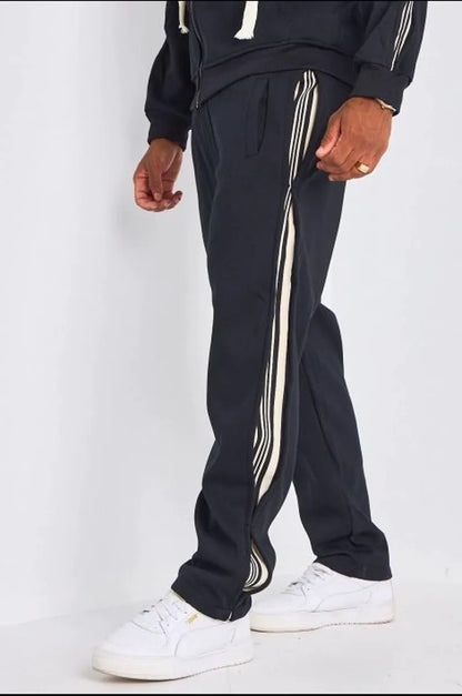 Ensemble 2 pièces : Veste + jogging noir à bandes