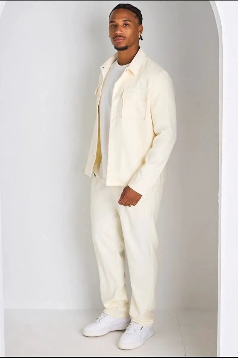 Ensemble 2 pièces : veste + pantalon beige