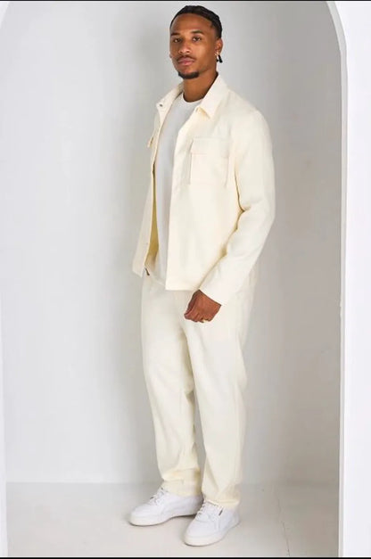 Ensemble 2 pièces : veste + pantalon beige