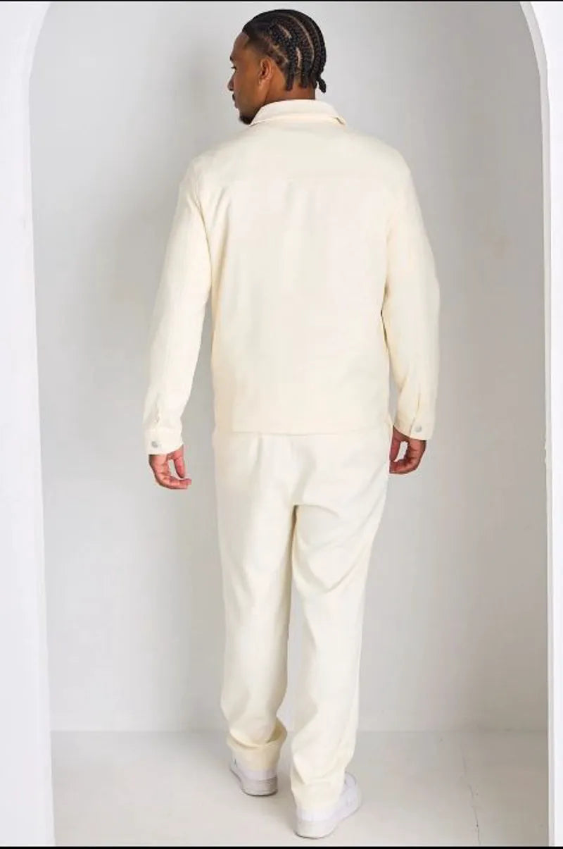 Ensemble 2 pièces : veste + pantalon beige