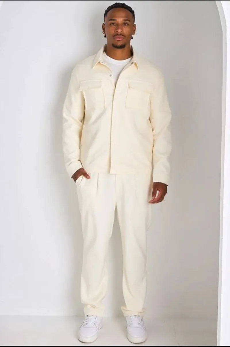 Ensemble 2 pièces : veste + pantalon beige