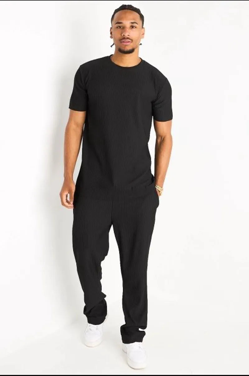 Ensemble côtelé noir haut + pantalon