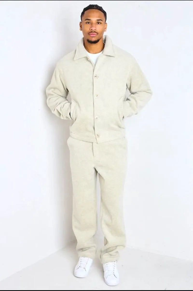Beige two-piece suit: jacket + trousers