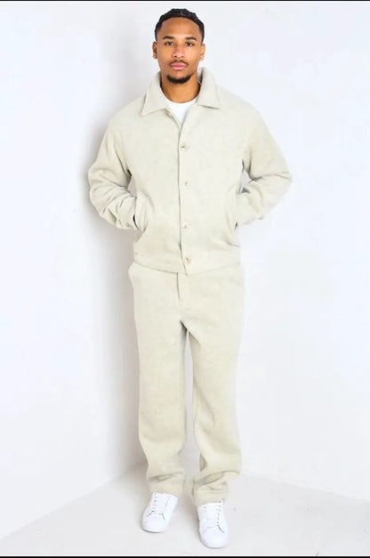 Beige two-piece suit: jacket + trousers